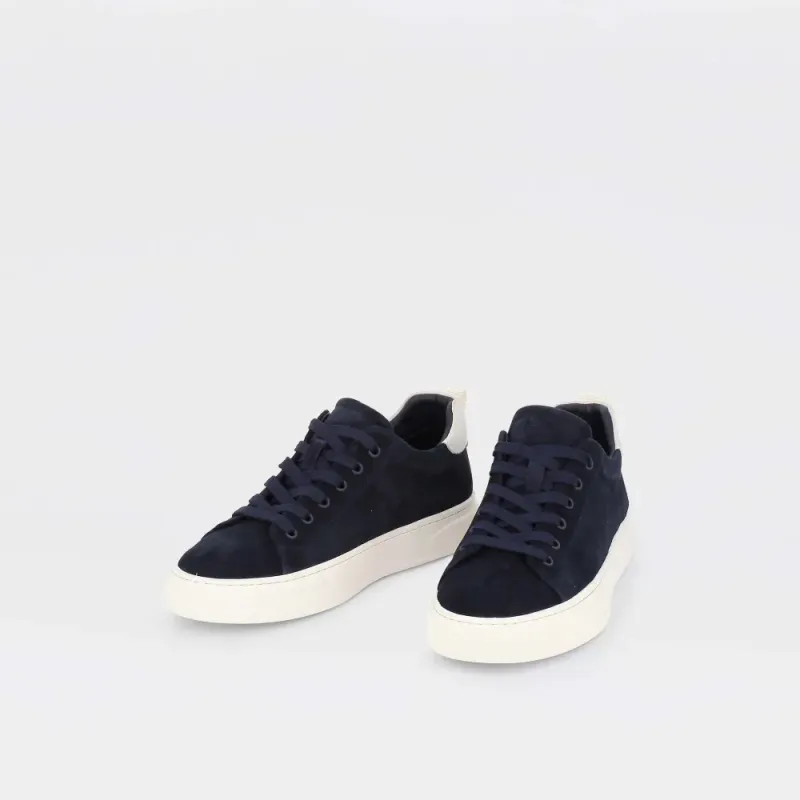 Legend - marineblå sneakers til herre i semsket skinn