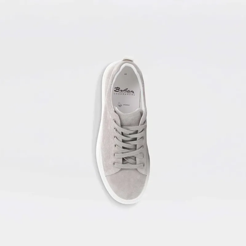 Legend - lyse gråbeige sneakers til herre i semsket skinn