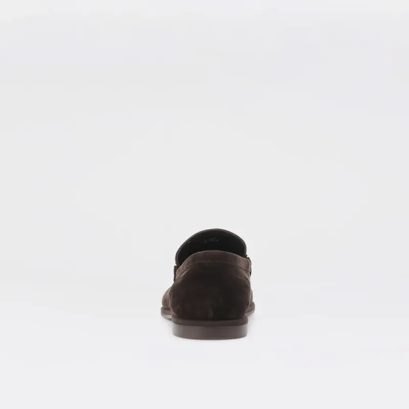 Paris - coffee brun loafer til herre i semsket skinn