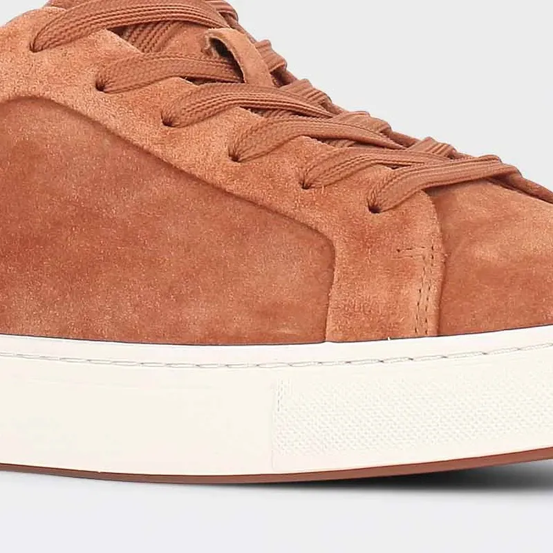 Candy - camelbrune sneakers til herre i semsket skinn